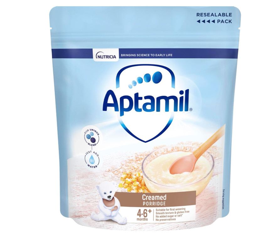Bột ăn dặm Aptamil kem ngô ngũ cốc Creamed Banana Porridge Baby Food Cereal, 4-6+ Months, 125g