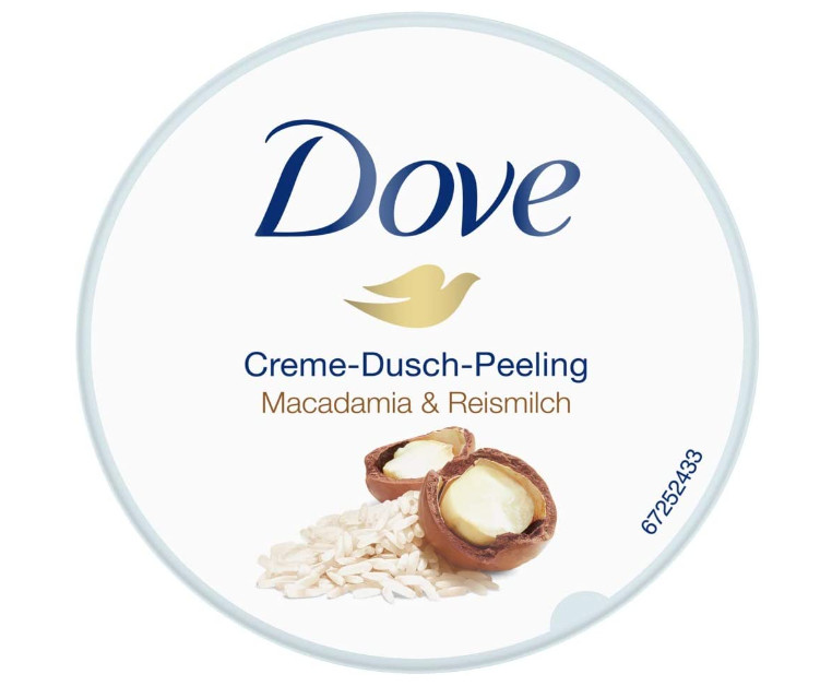 Kem tắm tẩy tế bào chết Dove Cream Peeling Macadamia và sữa gạo hàng nội địa Đức