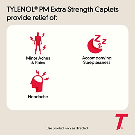 Viên uống giảm đau hạ sốt Tylenol PM dùng ban đêm hộp 150 viên