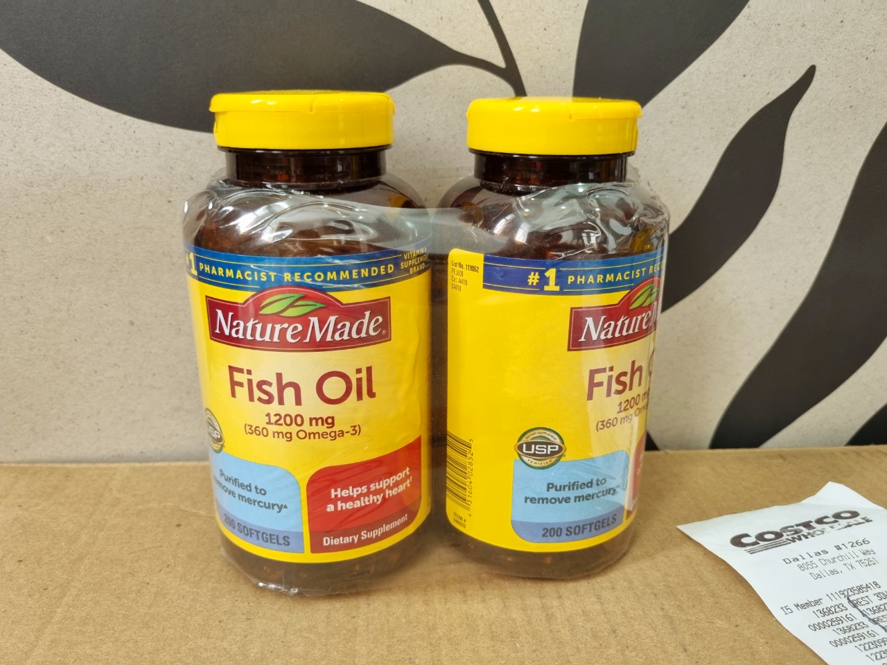 Viên dầu cá Nature Made Fish Oil 1200mg 360mg 200 viên