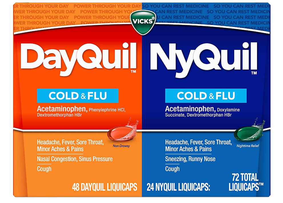 Viên uống trị ho cảm cúm Vicks DayQuil & NyQuil Severe Cold & Flu  48 viên