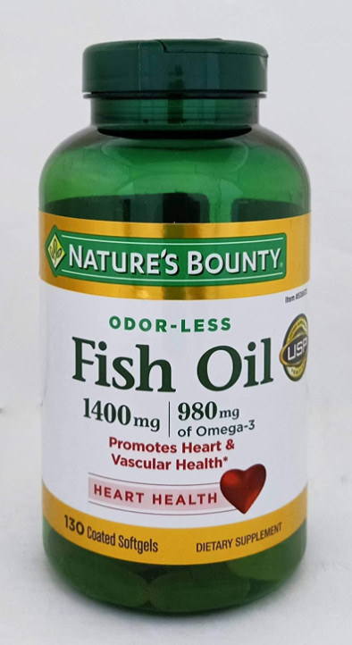 Viên uống dầu cá trợ tim, sáng mắt Nature’s Bounty Fish Oil 1400mg 130 viên