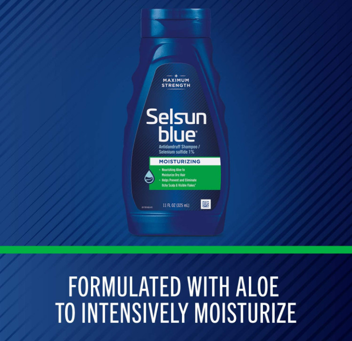 Dầu gội đặc trị gàu Selsun Blue xanh lá Moisturizing Anti-dandruff Shampoo with Aloe 325ml
