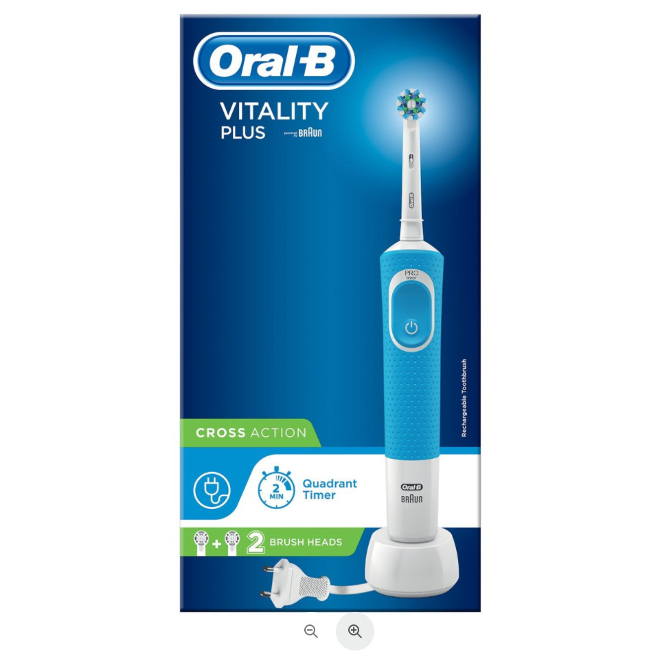 Bàn chải điên có thể sạc Oral-B Vitality Plus Blue Cross Action Electric Toothbrush màu xanh