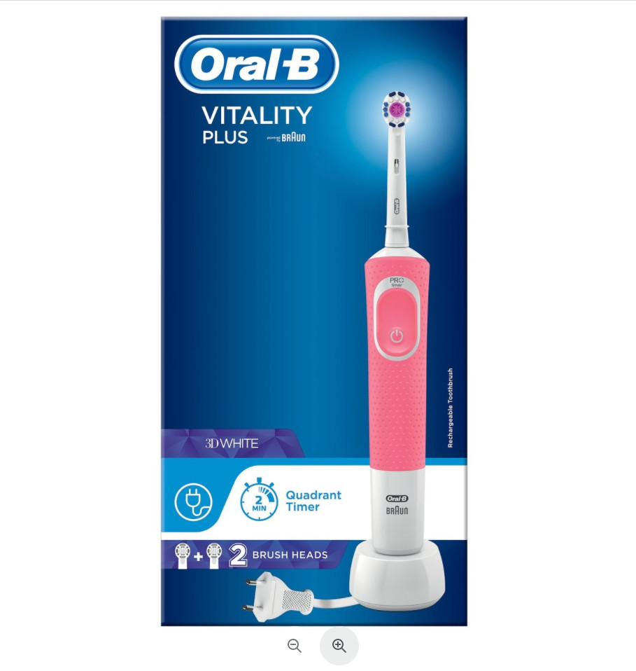 Bàn chải điên có thể sạc Oral-B Vitality Plus Blue Cross Action Electric Toothbrush màu hồng