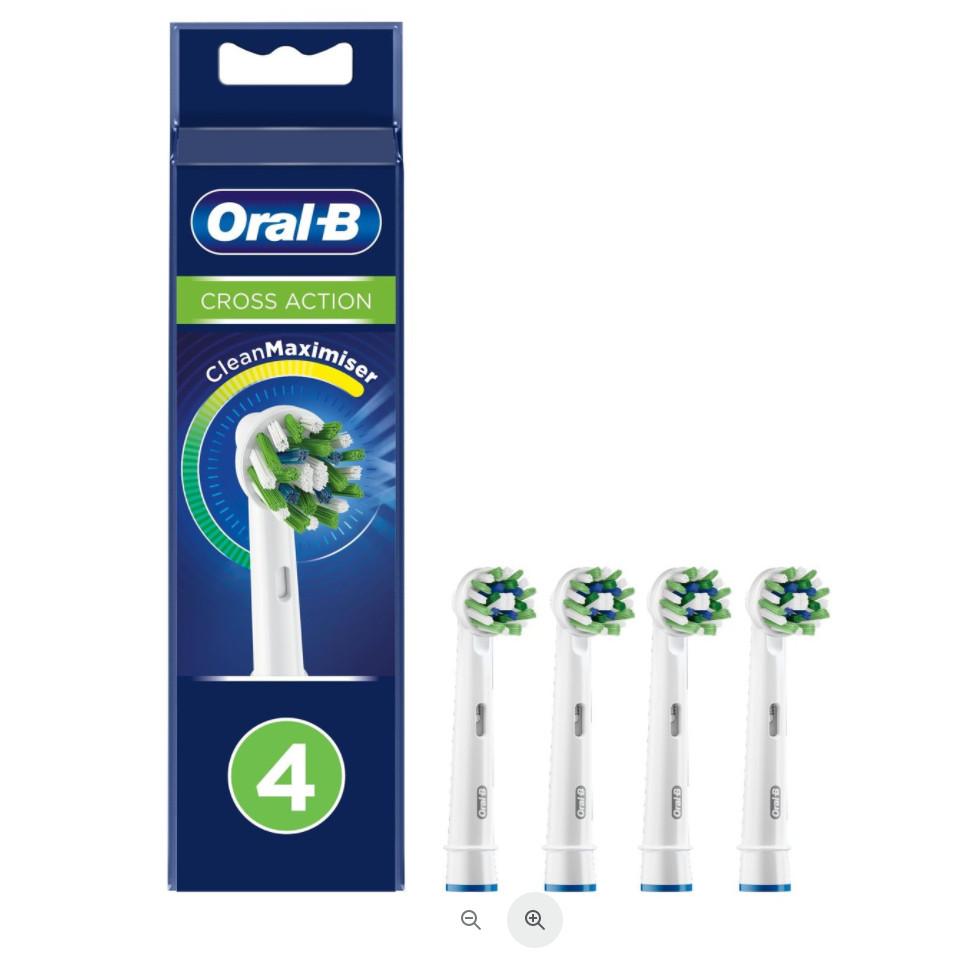 Set 4 đầu bàn chải đánh răng điện thay thế Oral-B CrossAction Replacement Electric Toothbrush Heads.