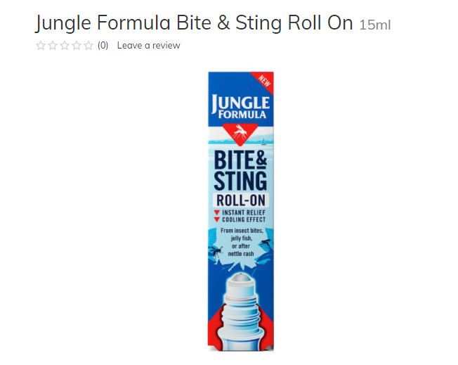 Lăn Jungle Formula Bite & Sting Roll On 15ml dùng sau khi bị côn trùng cắn.