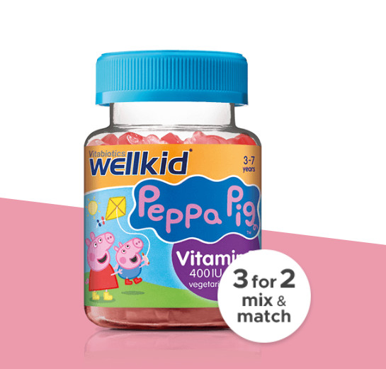 Kẹo dẻo Wellkid Peppa Pig Vitamin D 3-7 tuổi UK