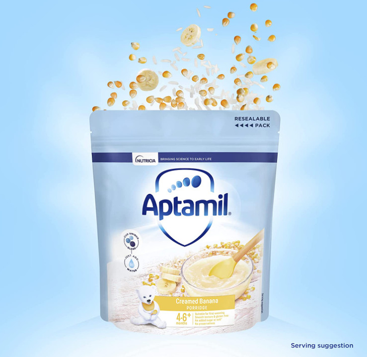 Bột ăn dặm Aptamil vị chuối kem Creamed Banana Porridge 4-6+ Months 125g