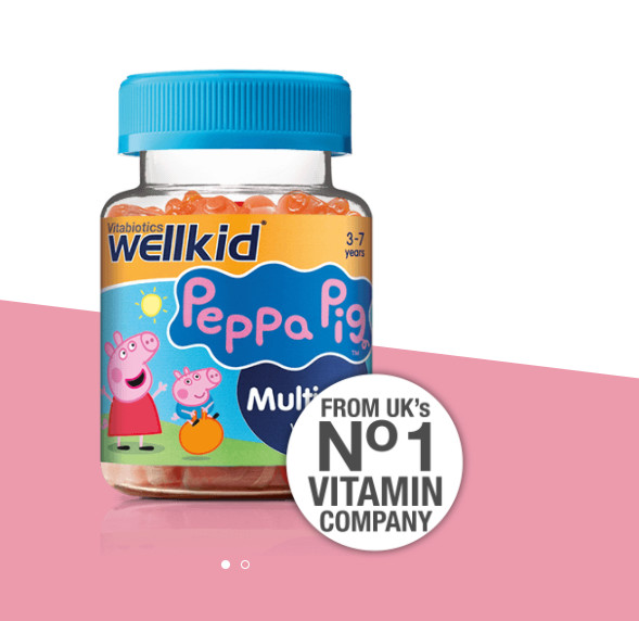 Kẹo dẻo Wellkid Peppa Pig Multi-Vits dành cho bé từ 3-7 tuổi hộp 30 viên
