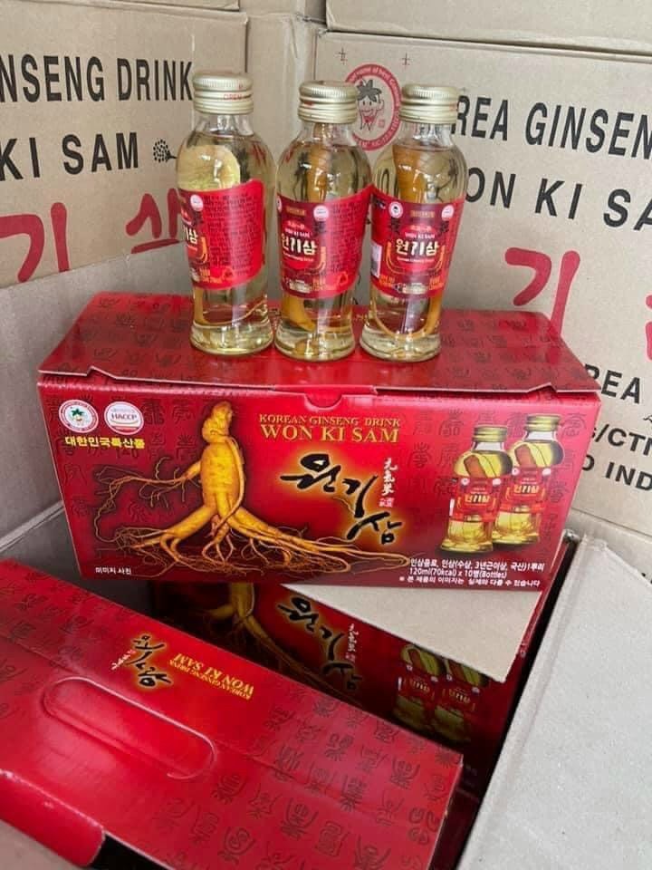 Hồng sâm có củ Hàn Quốc hộp 10 chai*120ml